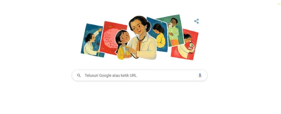 Doodle Prof. Dr. Sulianti Saroso. [Google]