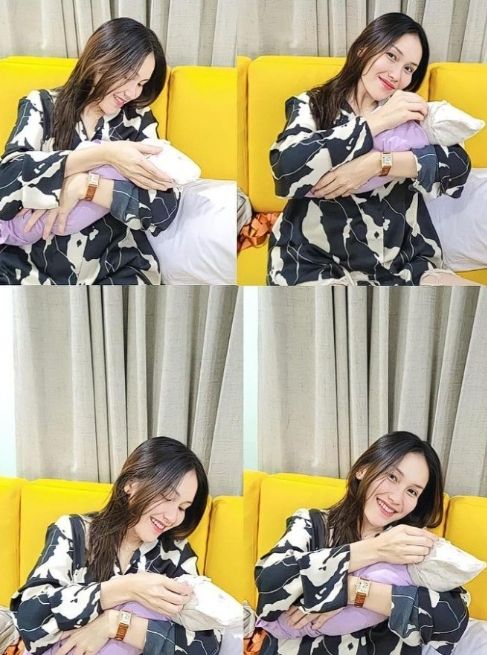 Potret Ayu Ting Ting Momong Baby Sumehra. (Instagram/ayutingting92)