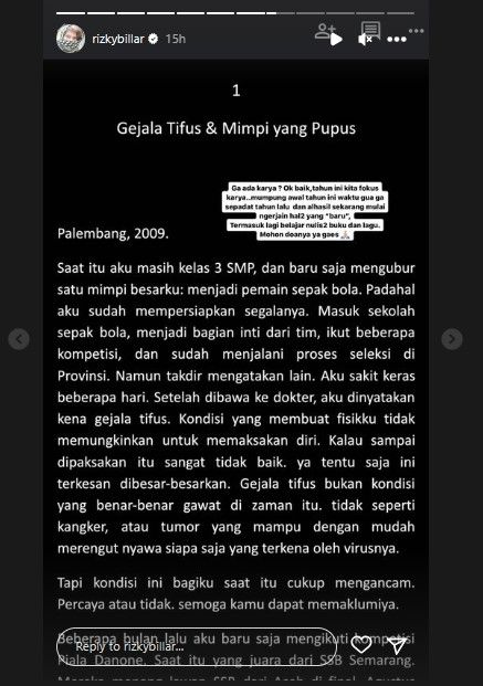 Unggahan Rizky Billar (instagram)