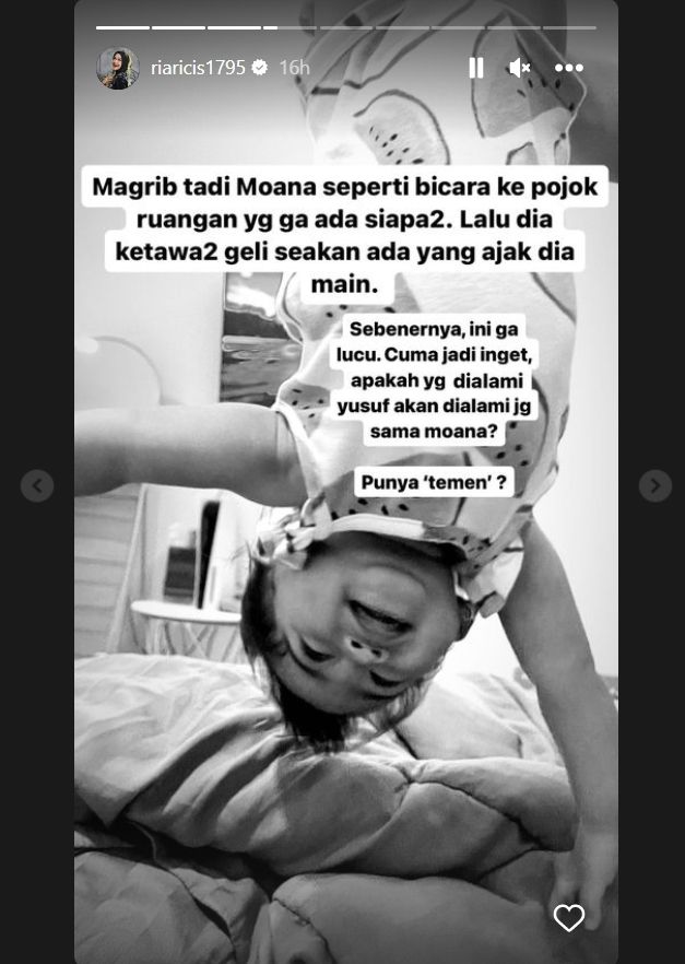 Ria Ricis duga Moana punya teman tak kasat mata (Instagram)