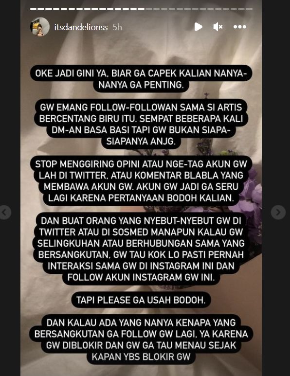 Sosok yang diduga selingkuhan Christian Sugiono (Instagram)