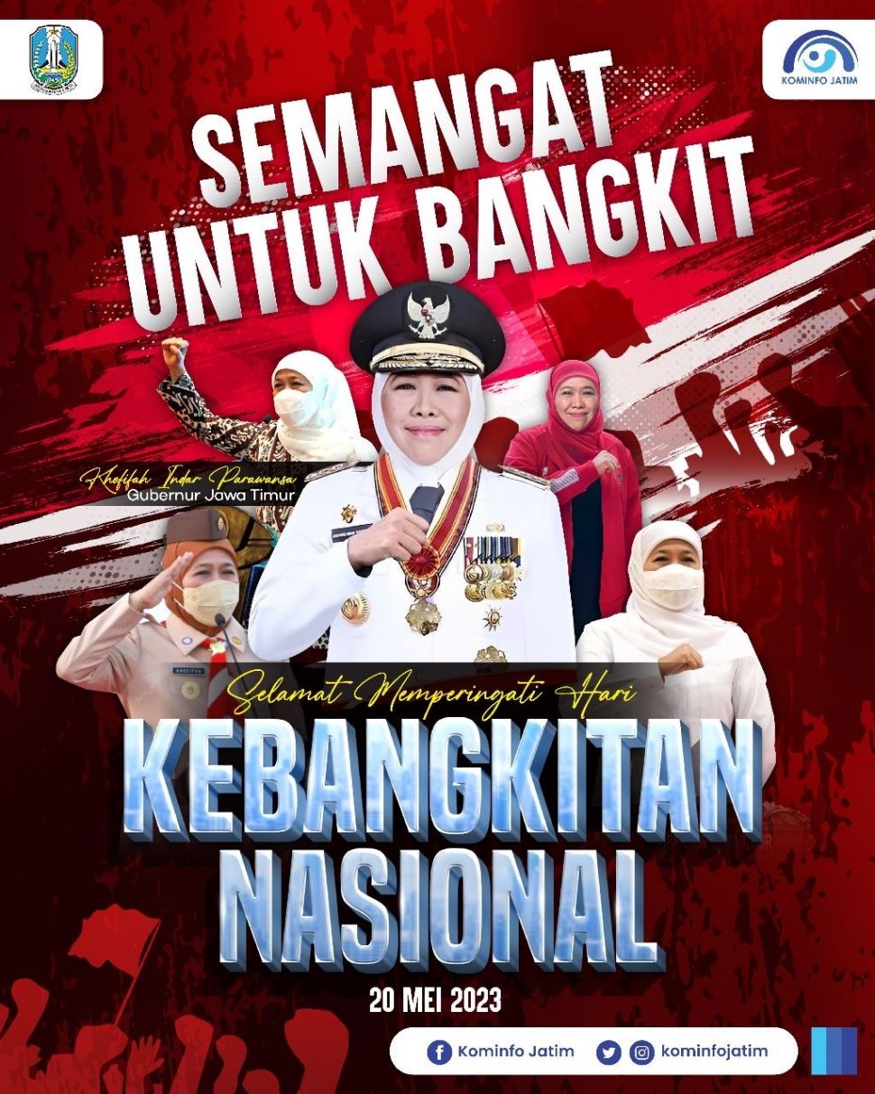 Gubernur Jawa Timur Khofifah Indar Parawansa memperingati Hari Kebangkitan Nasional.  (Dok: Pemprov Jatim)