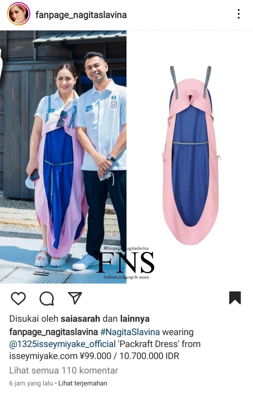 Outfit unik Nagita Slavina (Instagram @fanpage_nagitaslavina)