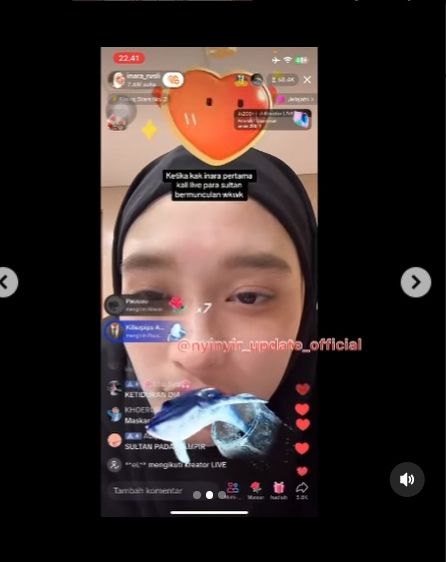 Inara Rusli dapat gift TikTok (instagram)