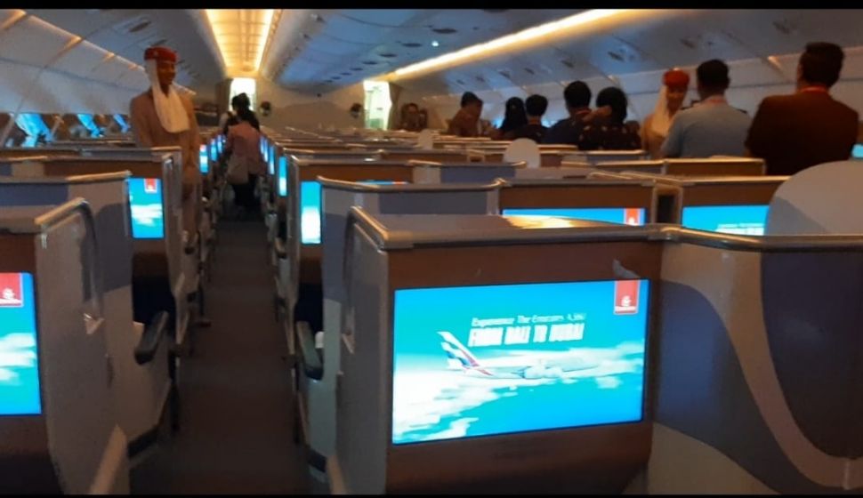 Business Class di Pesawat Super Jumbo Emirates A380 (Suara.com/Ummi Hadyah Saleh)