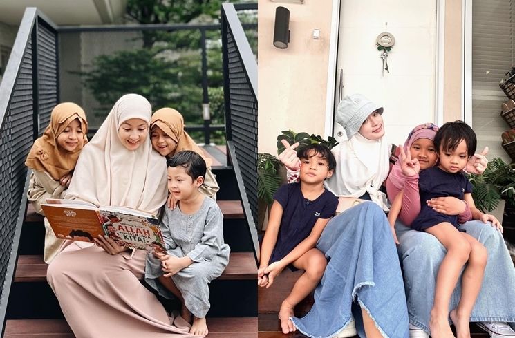 Pertarungan Gaya Inara Rusli dan Natasha Rizki.  (Instagram/@mommy_starla/@natasharizkynew)