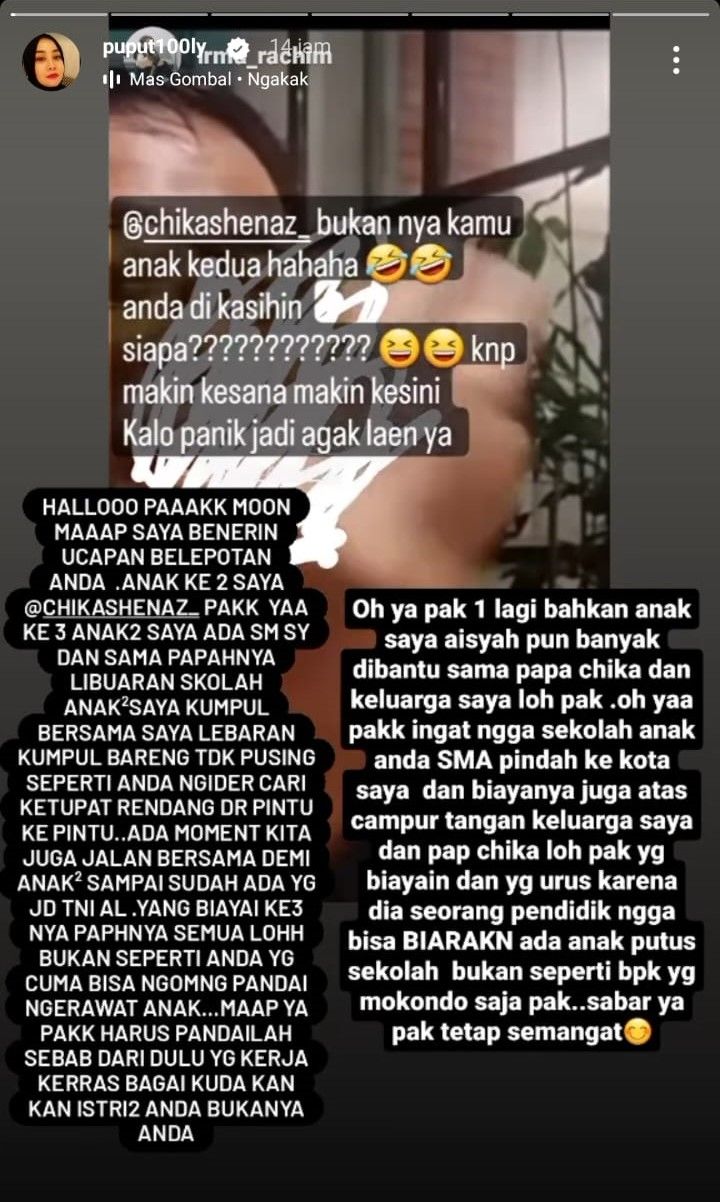 Puput menyebut Doddy Sudrajat sebagai pria mokondo (Instagram)