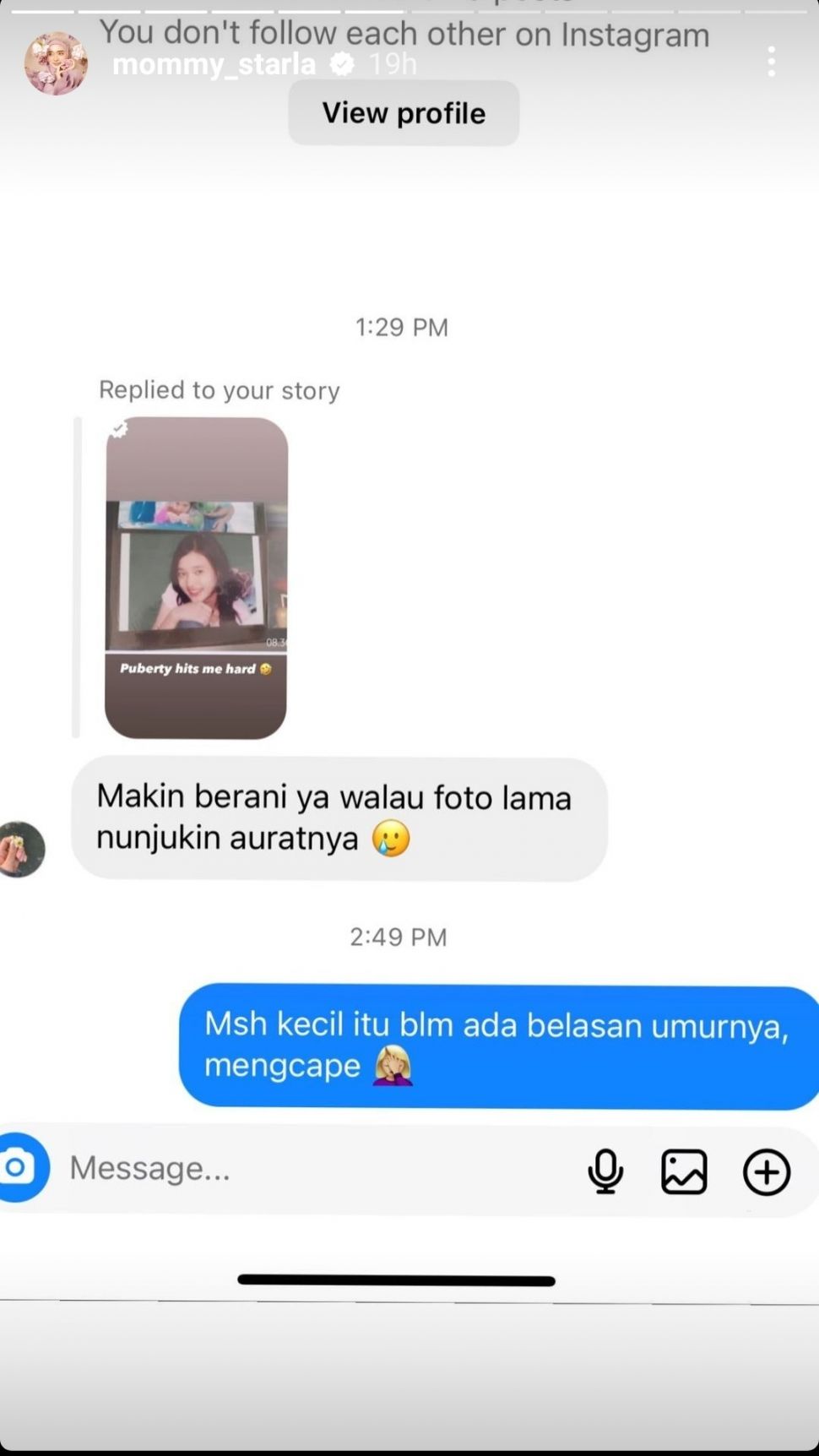 Inara Rusli Langsung Diceramahi Netizen Saat Posting Foto Kecil Belum Berhijab. (Mommy_Starla