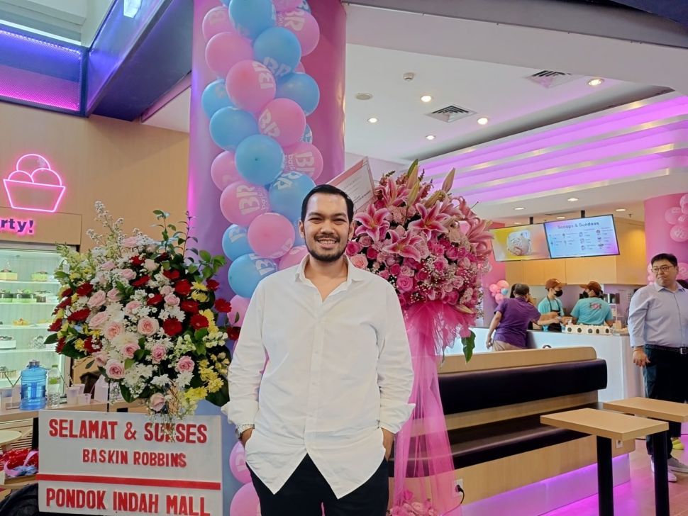 Head of Marketing Trans F&B, Daniel Parulian dalam Launching Logo Terbaru Baskin Robbins di PIM, Jakarta Selatan, Selasa, (20/6/2023). (Dok: Istimewa)