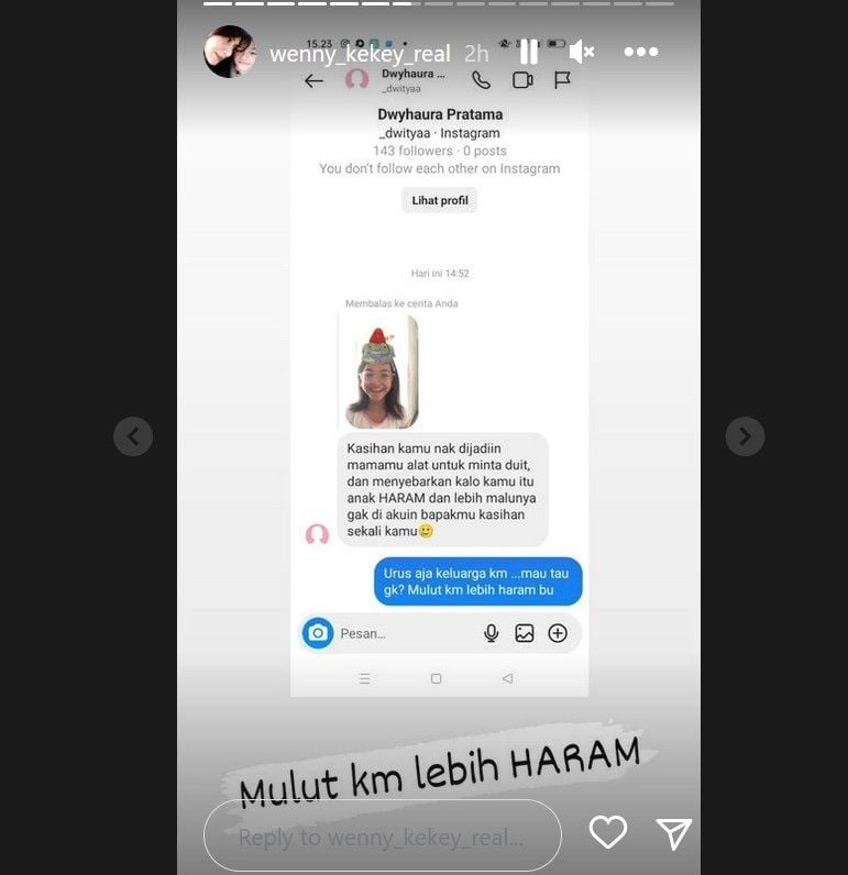 Wenny Ariani murka dituduh memanfaatkan anak untuk memeras duit ke Rezky Aditya. [Instagram]