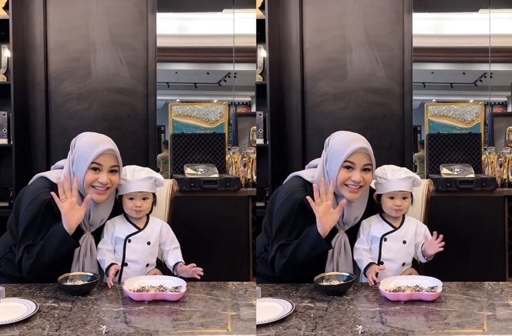 Potret Ameena Jadi Koki Cilik. (Instagram/@attahalilintar)