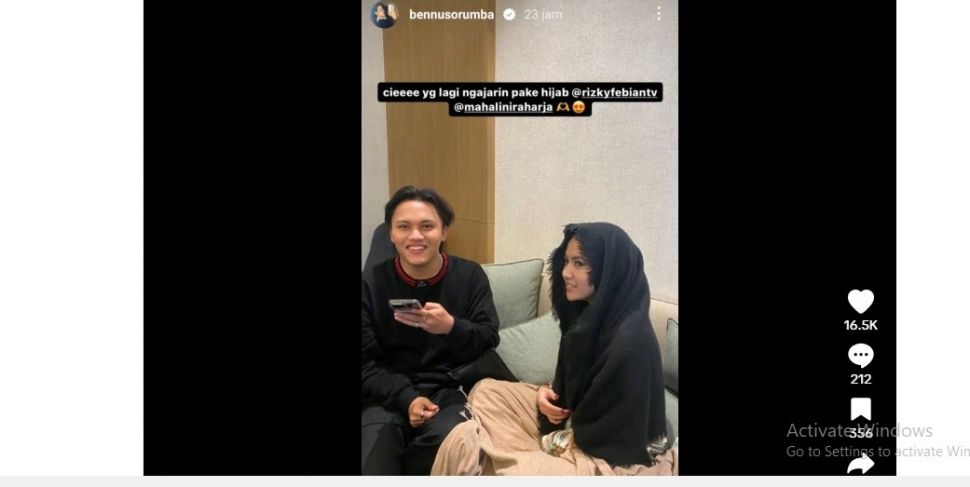 Potongan video Rizky Febian dan Mahalini. (TikTok)