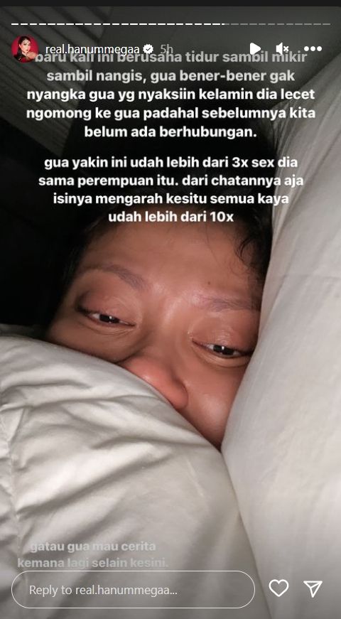 Kelamin suami Hanum Mega lecet (Instagram @real.hanummegaa)