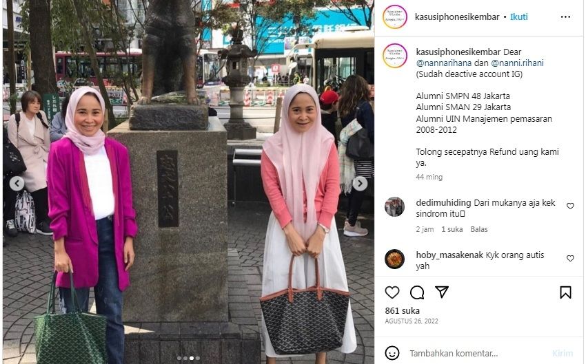 Rihana dan Rihani, tersangka kasus penipuan jual beli iPhone. 