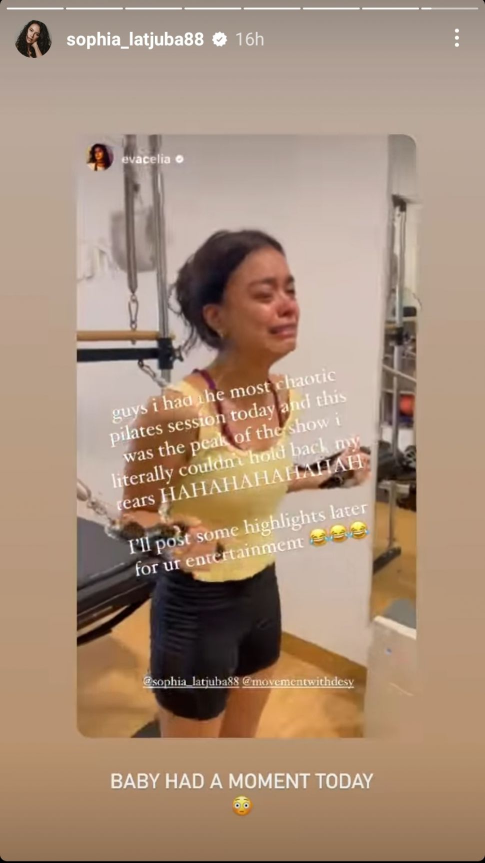 Eva Celia Tiba-Tiba Nangis Saat Pilates. (Dok: Instagram/Evacelia)