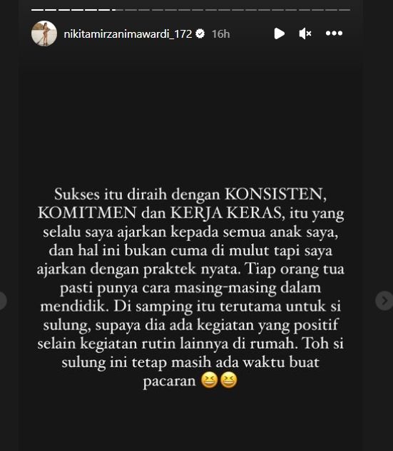 Pembelaan Nikita Mirzani (Instagram)