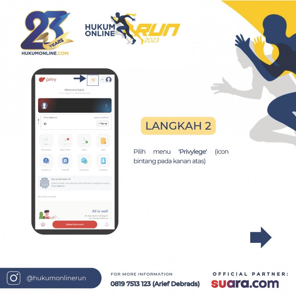 Cara daftar lomba lari Hukumonline Run 2023, langkah ke-2. [Istimewa]