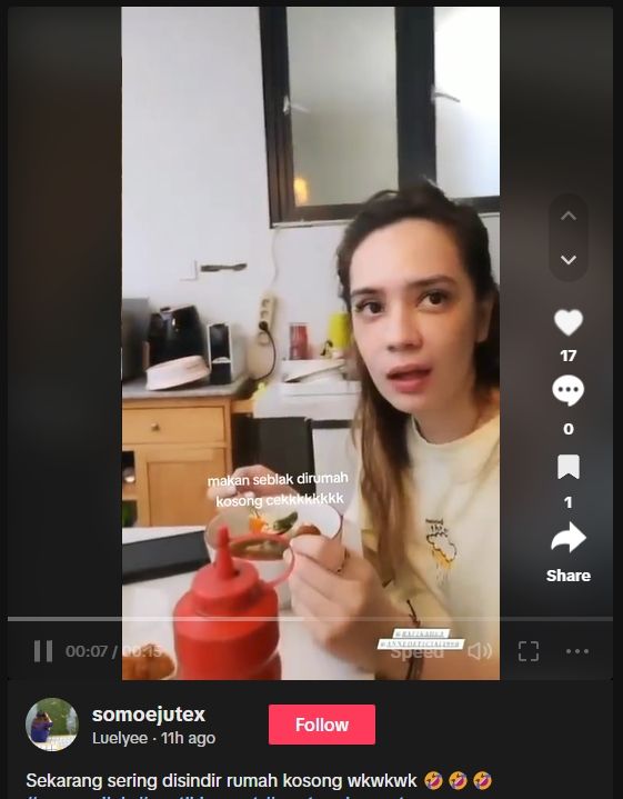 Arya Saloka terkejut ketika temannya menyebut makan di rumah kosong (TikTok)