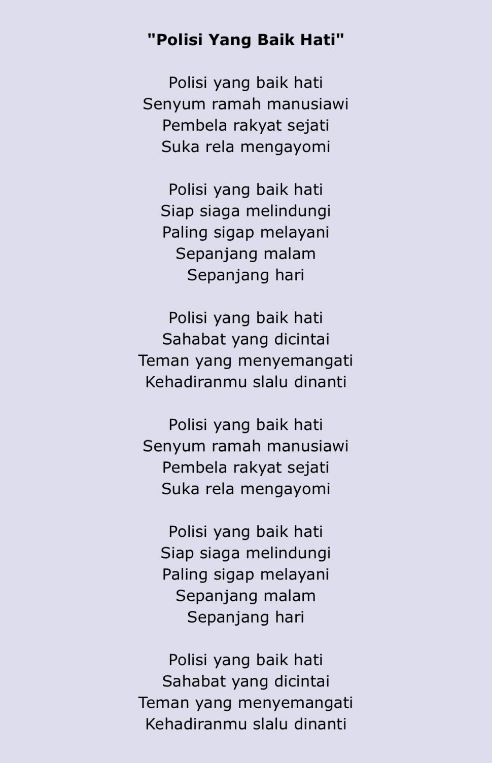 Lirik lagu Slank, Polisi yang Baik Hati. [Twitter]