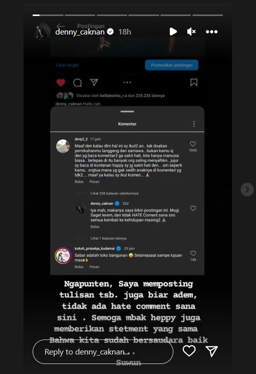 Ibu dari Happy Asmara mengaku sakit hati anaknya dihujat (Instagram)