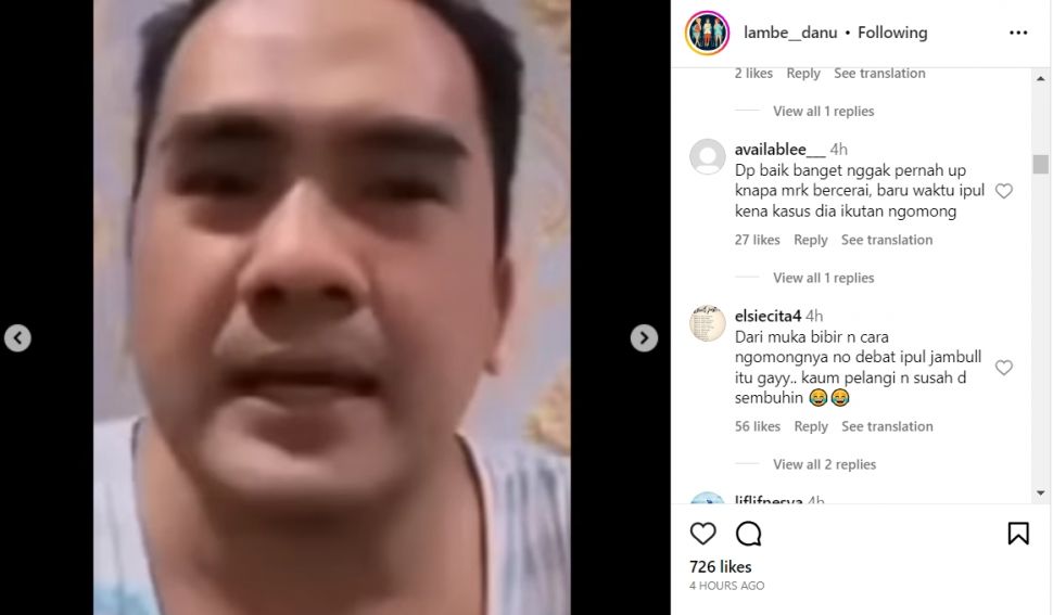 Saipul Jamil bongkar masalah rumah tangga saat menikah dengan Dewi Perssik. (Instagram/ lambe_danu)