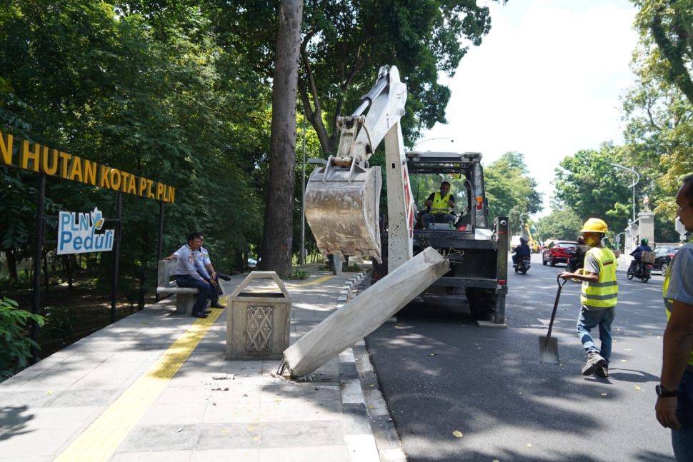 Potret proyek lampu estetika jalan Kota Medan. (Dok: Pemkot Medan)