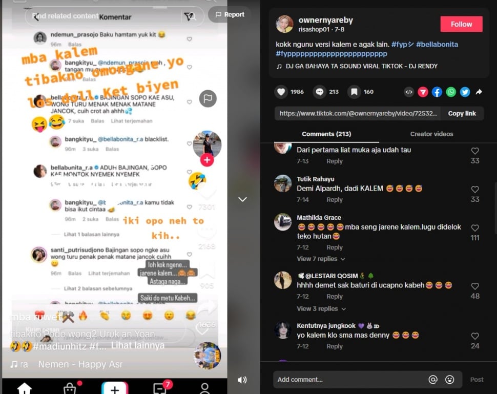 Omongan kasar Bella Bonita di masa lalu (TikTok)