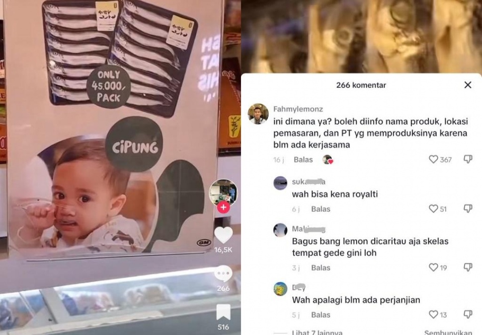 Foto Cipung dipakai promosi tanpa izin. (TikTok)