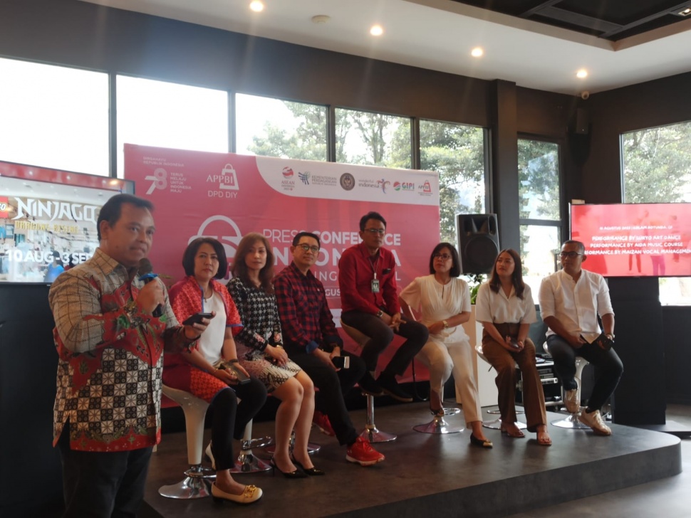 Konferensi pers Indonesia Shopping Festival 2023, Kamis (3/8/2023) (Suara/Hiromi)