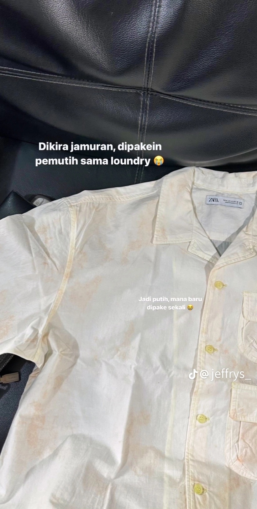 Bikin Ngakak Viral Seorang Pria Curhat Baju Tie Dya Mahalnya Dikasih Pemutih di Laundry (TikTok)