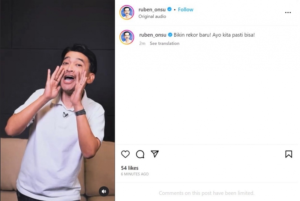 Postingan Instagram Ruben Onsu. (Istimewa)