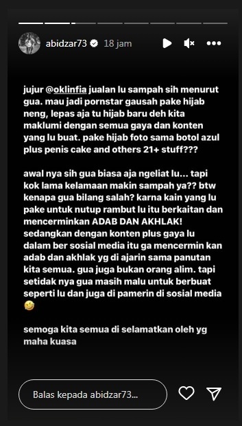 Unggahan Abidzar Al Ghifari [Instagram/@abidzar73]