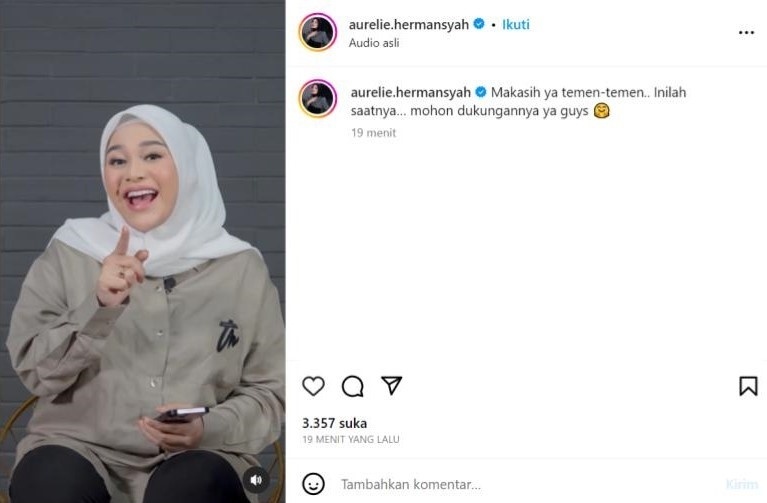 Aurel Hermansyah. (Capture IG Aurel)