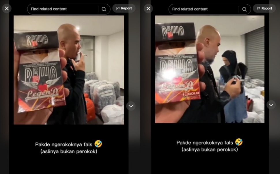 Ahmad Dhani mencoba merokok (TikTok)