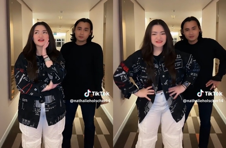 Gaya Pacaran Nathalie Holscher dan Yogi Ilham. (TikTok/@nathalieholscher14)