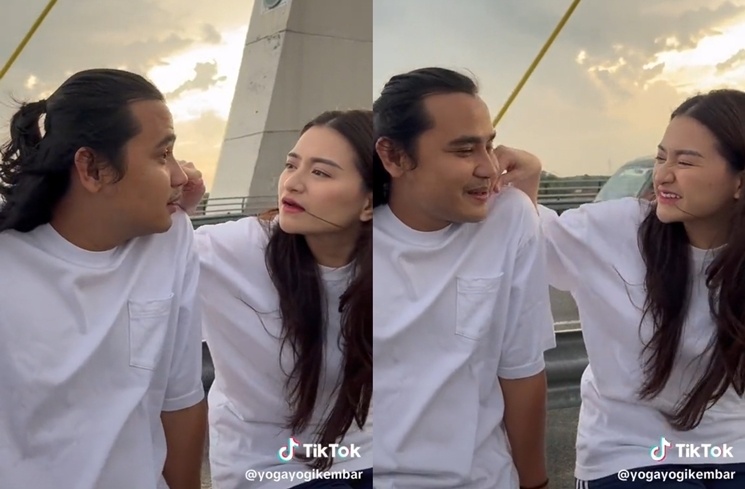 Gaya Pacaran Nathalie Holscher dan Yogi Ilham. (TikTok/@yogayogikembar)