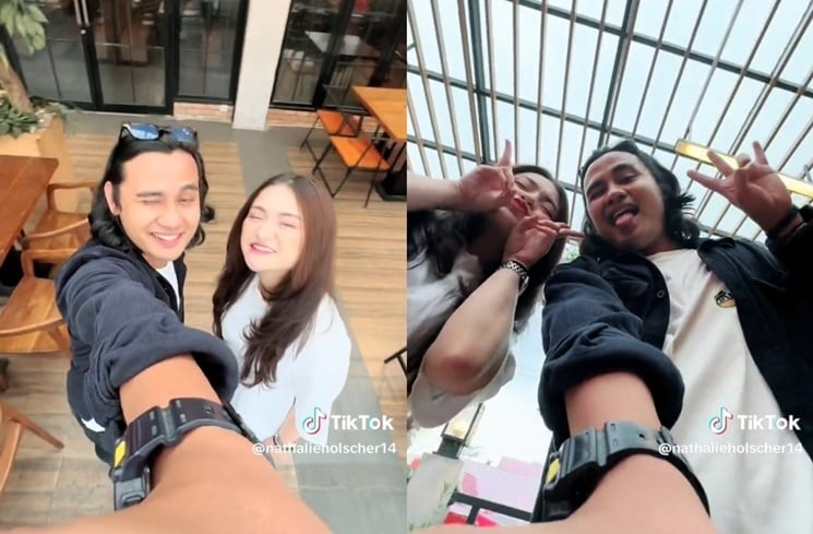 Gaya Pacaran Nathalie Holscher dan Yogi Ilham. (TikTok/@nathalieholscher14)