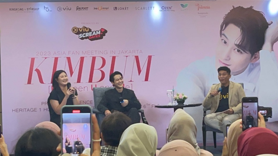 Kim Bum saat konferensi pers jelang fan meeting di Hotel Kempinski, Jakarta Pusat pada Sabtu (2/9/2023) [Suara.com/Rena Pangesti]