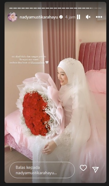 Unggahan Nadya Mustika Rahayu soal pernikahan Larissa Chou [Instagram/@nadyamustikarahayu]