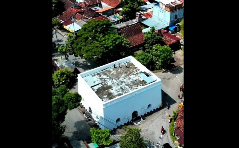 Tangkapan situs cagar budaya Panggung Krapyak di Yogyakarta. (Twitter/@merapi_uncover)