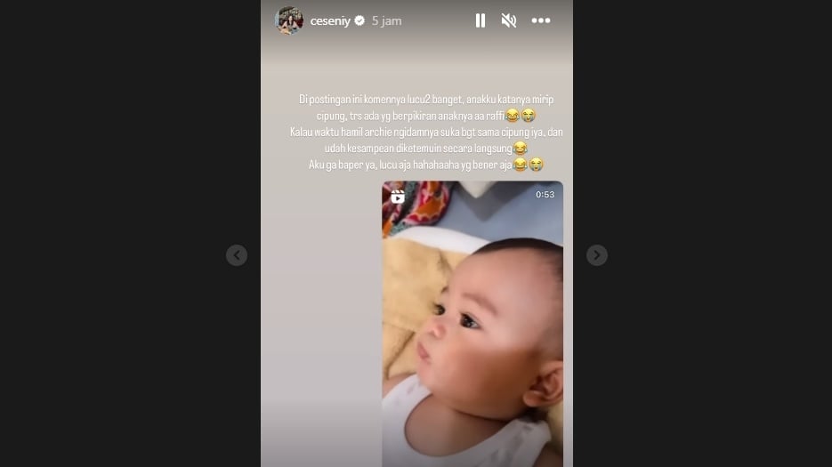 Unggahan Cesen istri Marshel Widianto [Instagram]