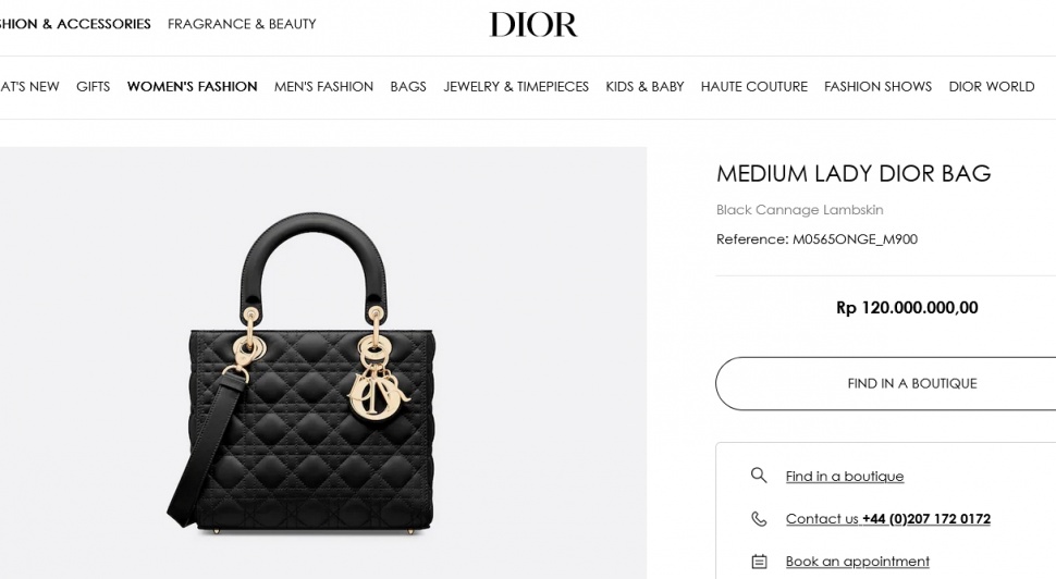 Tas mewah Dior milik Bella Bonita. (dok. Dior)