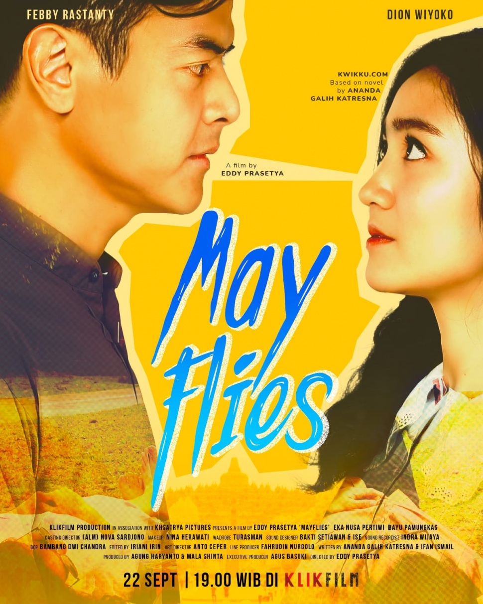 Poster film May Flies yang dibintangi Dion Wiyoko dan Febby Rastanti. [KlikFilm]