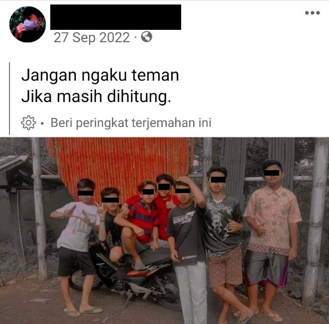 Postingan Facebook siswa SMP pelaku bully di Cilacap. (twitter/AndyHuskyyy)