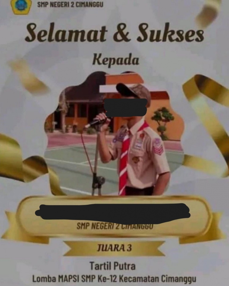 Salah satu pelaku bullying siswa SMP di Cilacap, MK, pernah juara lomba tartil Alquran se-Kecamatan Cimanggu. (IG @/folkshitt)