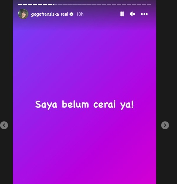 Gege Fransiska bantah sudah cerai dari suami (Instagram)