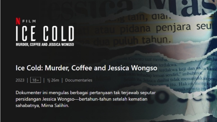 Tangkapan layar Film Ice Cold: Murder, Coffee,  and Jessica Wongso.[Netflix]