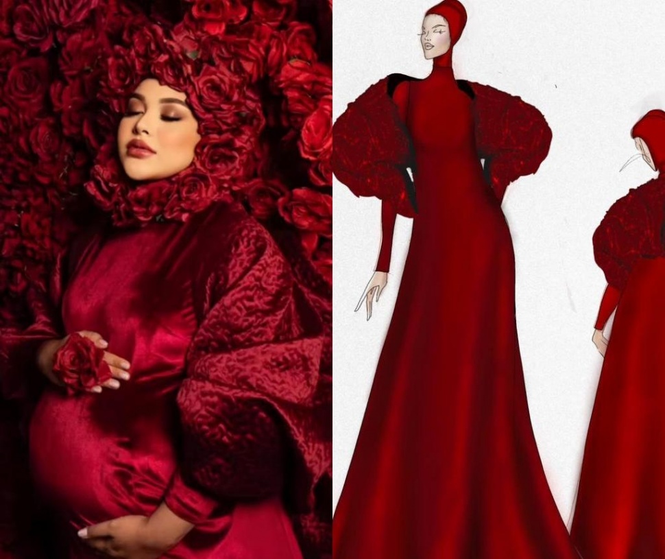 Sesi Maternity Shoot Aurel Hermansyah Bertema Mawar Merah (Instagram Erich Al Amin)