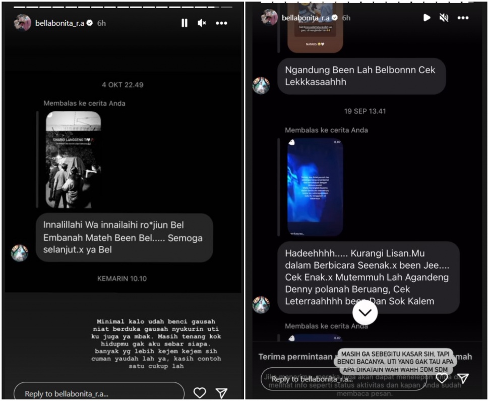 Bella Bonita didoakan meninggal (Instagram)