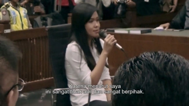 Jessica Wongso di persidangan (Netflix)